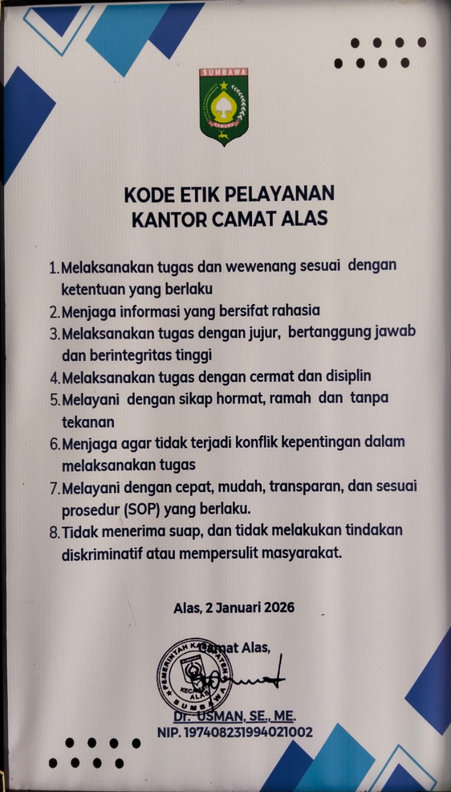 PELAYANAN KANTOR KECAMATAN ALAS